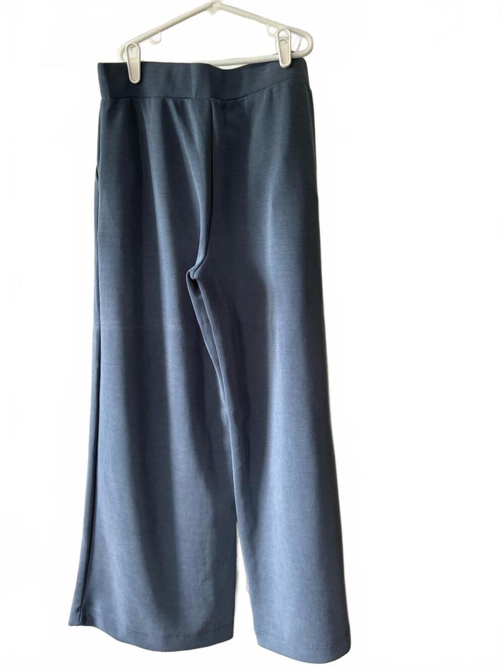 Wide-Leg Blue Lounge Pants Comfortable Relaxed Casual Pull-On